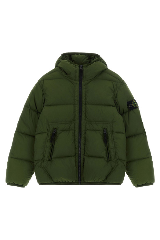 'Badge logo' parka Green
