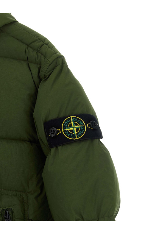 'Badge logo' parka Green