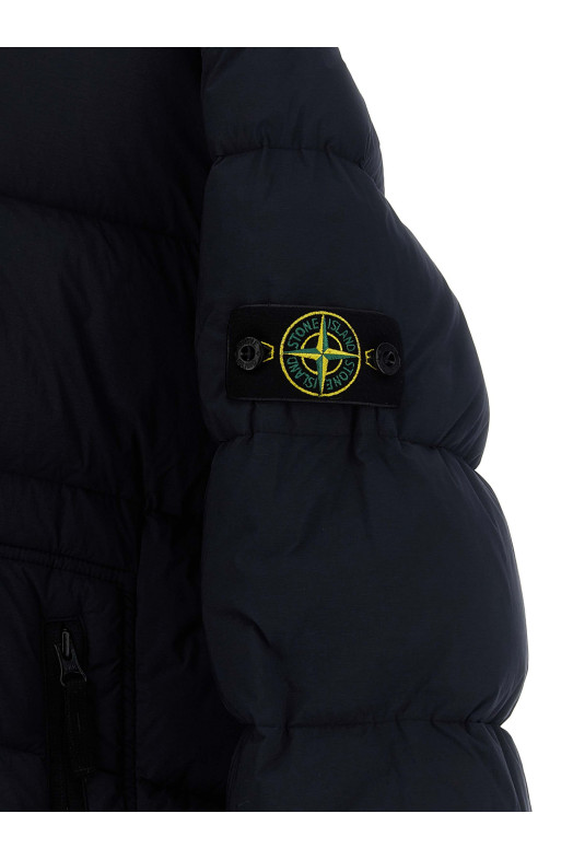 'Badge logo' parka Blue