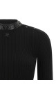 Свитер с виниловым воротником, черный COURREGES 326MPU285FI00019999