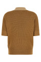 Waffle stitch polo shirt Beige