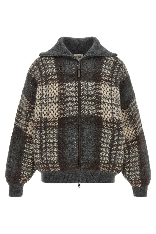 Double 'Dazzling Tartan' cardigan Gray