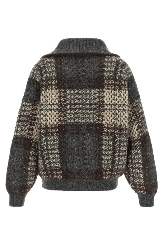 Double 'Dazzling Tartan' cardigan Gray