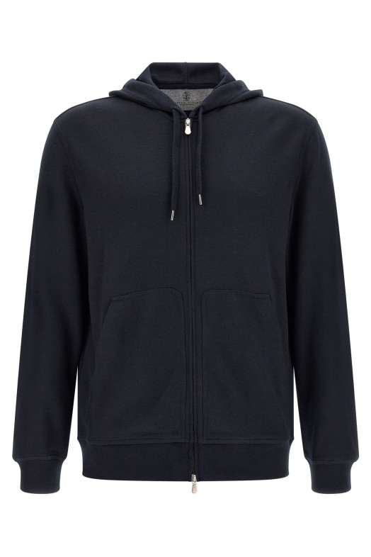 Cashmere and silk hoodie Blue