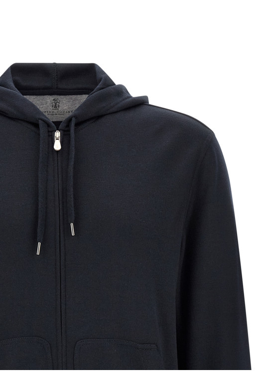 Cashmere and silk hoodie Blue