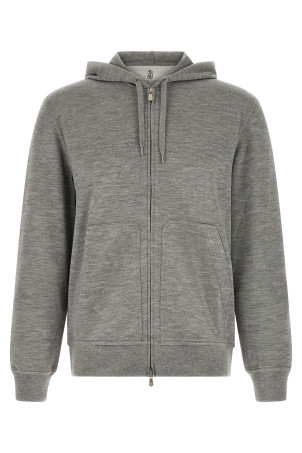 Cashmere and silk hoodie Gray