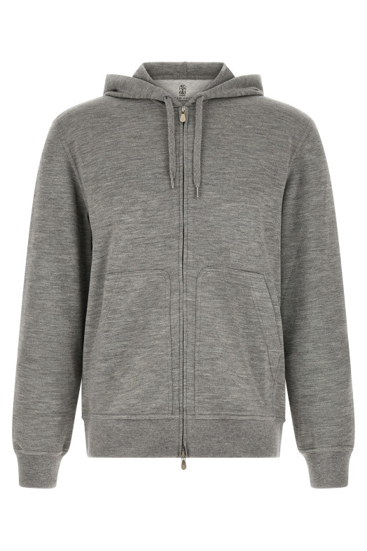 Cashmere and silk hoodie Gray