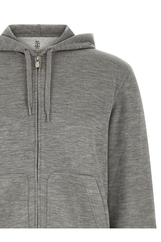 Cashmere and silk hoodie Gray