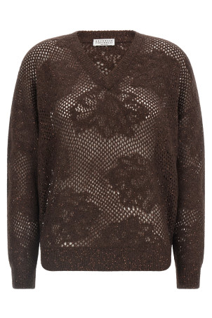 'Flower Lace' sweater Brown