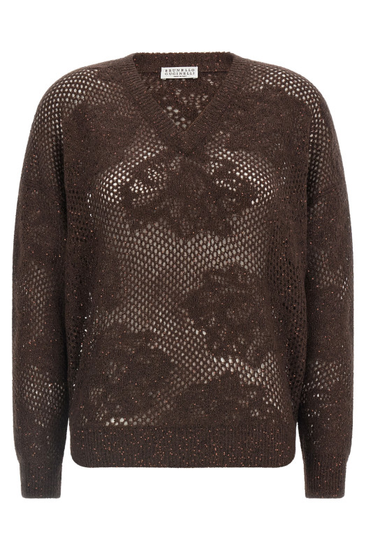 'Flower Lace' sweater Brown