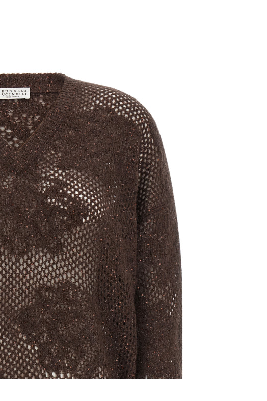 'Flower Lace' sweater Brown