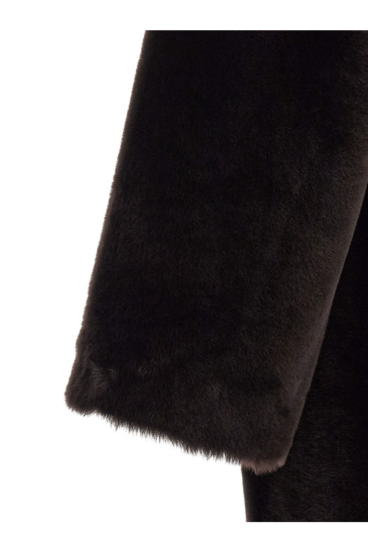 Длинная меховая шуба коричневого цвета BLANCHA 26106300CIOCCOLATO