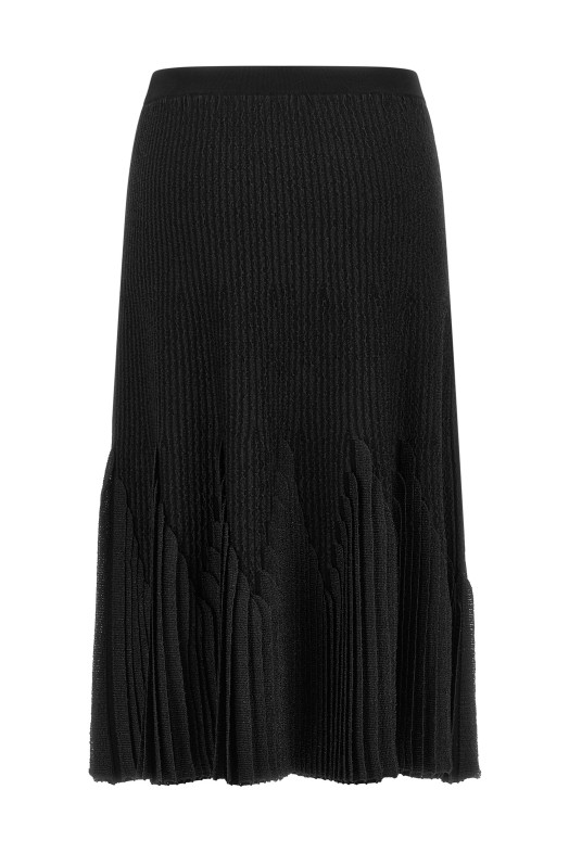 Юбка с оборками, чёрная ELISABETTA FRANCHI GK34S66E2110