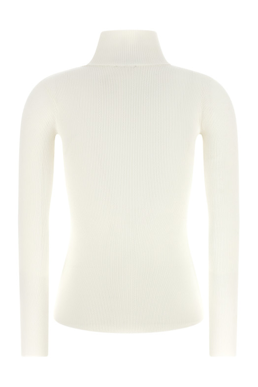 Turtleneck embroidery à jour White