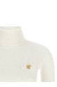 Turtleneck embroidery à jour White
