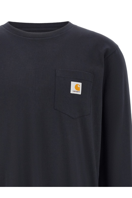 Футболка с логотипом-нашивкой, синяя CARHARTT WIP I0304371CXX