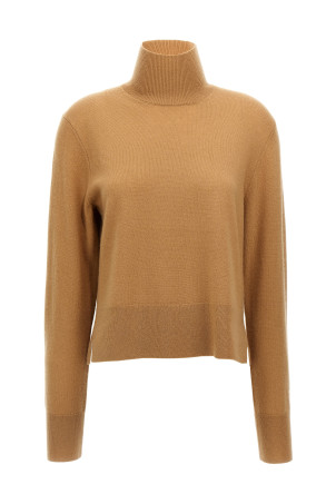 'Cropped Turtleneck' turtleneck sweater Beige
