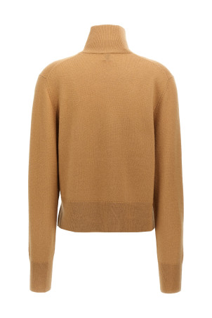 'Cropped Turtleneck' turtleneck sweater Beige
