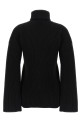 Ribbed wool turtleneck sweater Black