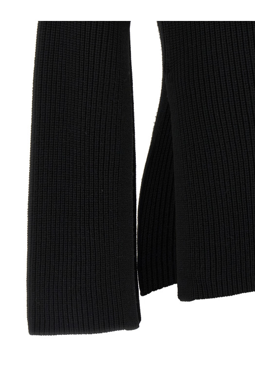 Ribbed wool turtleneck sweater Black