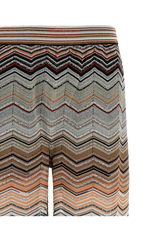 Брюки с шевронным узором из ламе, многоцветные MISSONI DS26SI0CBK01H9SM9ZV