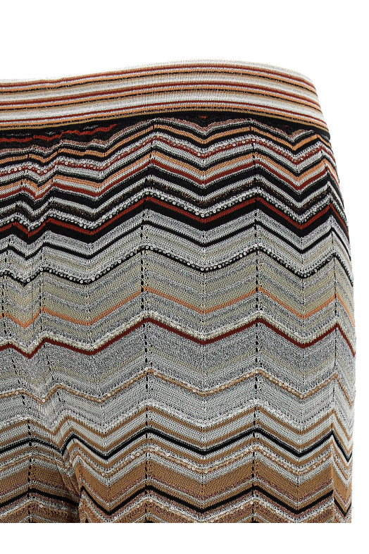 Брюки с шевронным узором из ламе, многоцветные MISSONI DS26SI0CBK01H9SM9ZV