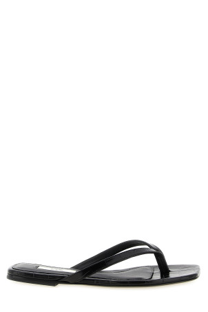 'Croco-embossed' slides Black
