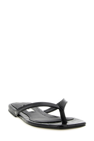 'Croco-embossed' slides Black
