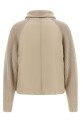 Knit insert down jacket  Beige