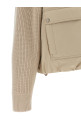 Knit insert down jacket  Beige