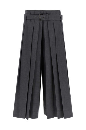 Tailored pleated bermuda shorts  Gray
