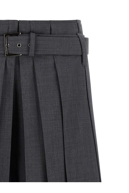 Tailored pleated bermuda shorts  Gray