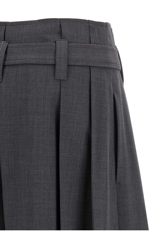 Tailored pleated bermuda shorts  Gray