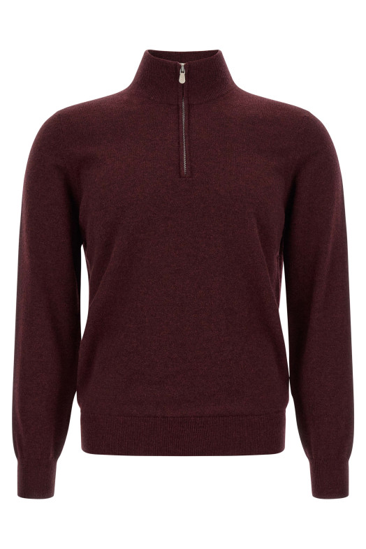 Half-zip cashmere sweater  Bordeaux