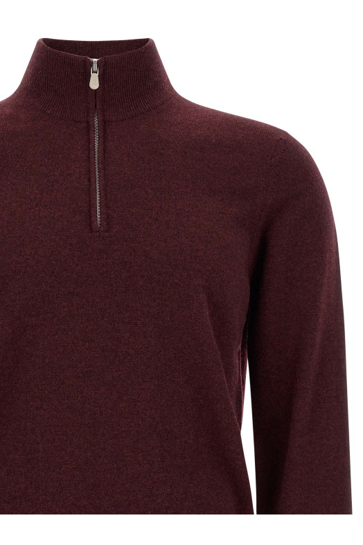 Half-zip cashmere sweater  Bordeaux