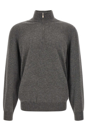 Half-zip cashmere sweater  Gray