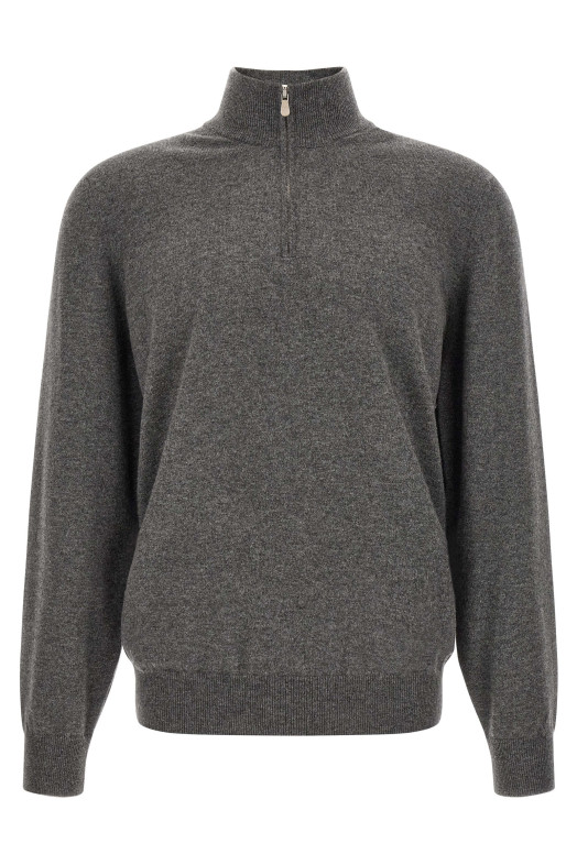 Half-zip cashmere sweater  Gray