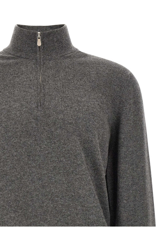 Half-zip cashmere sweater  Gray
