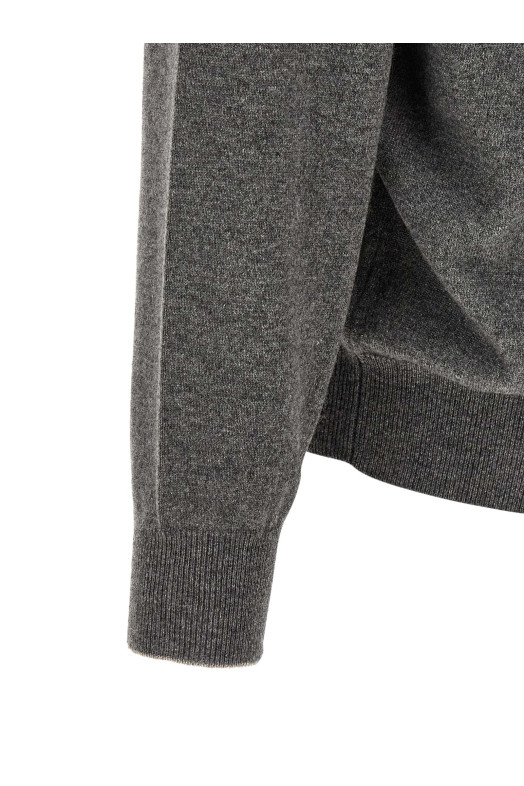 Half-zip cashmere sweater  Gray