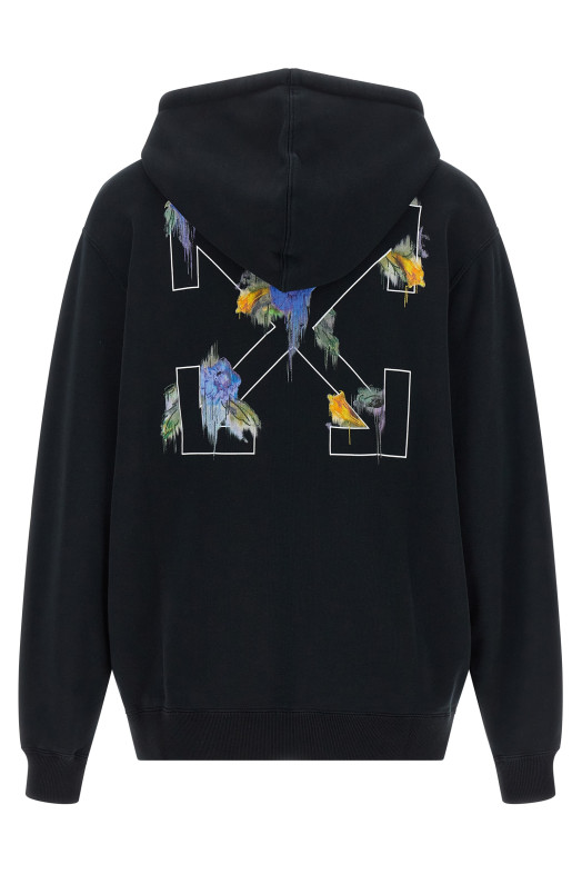 'Arrow Out Flower' hoodie  Black