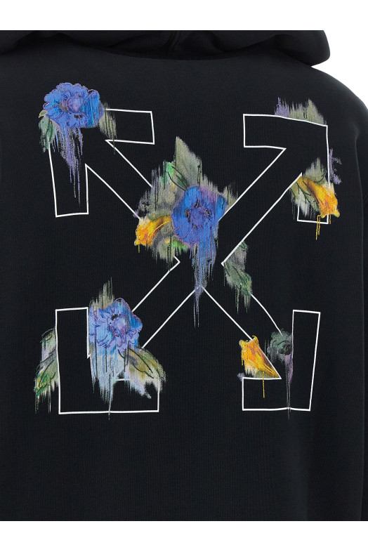 'Arrow Out Flower' hoodie  Black