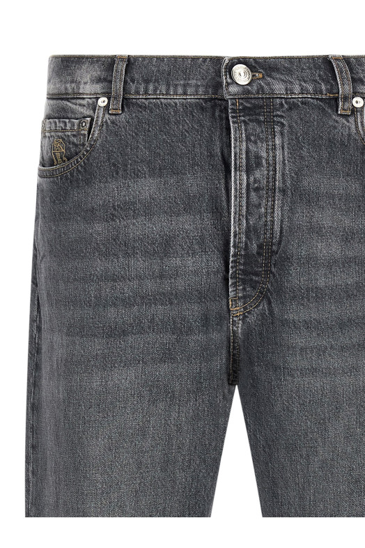 Джинсы из денима Greyscale, серые BRUNELLO CUCINELLI M229PO2090C1473