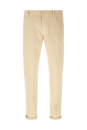 Logo embroidery jeans Beige