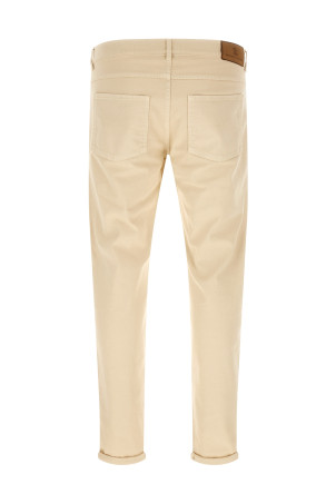 Logo embroidery jeans Beige