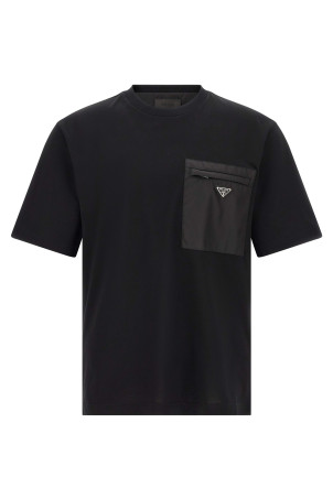 Футболка з кишенею з ре-нейлону, чорна PRADA UJN661SWMO11CKF0002