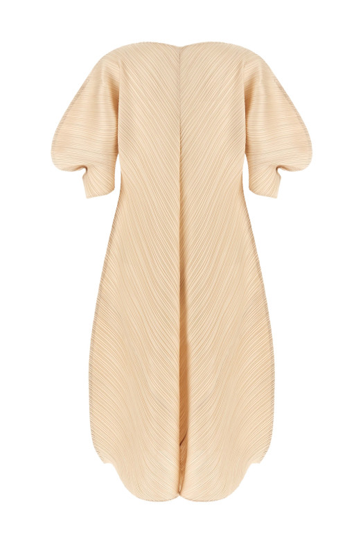 Платье со скульптурными рукавами, бежевое PLEATS PLEASE ISSEY MIYAKE PP66JH46443