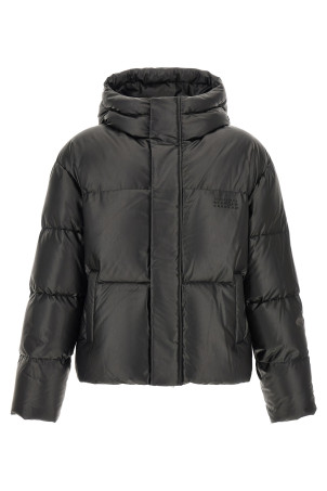 Lacquered finish down jacket Black