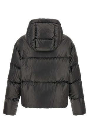 Lacquered finish down jacket Black
