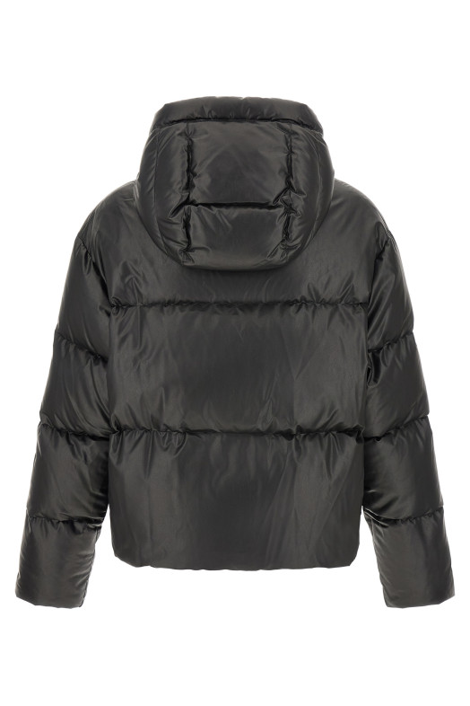 Lacquered finish down jacket Black