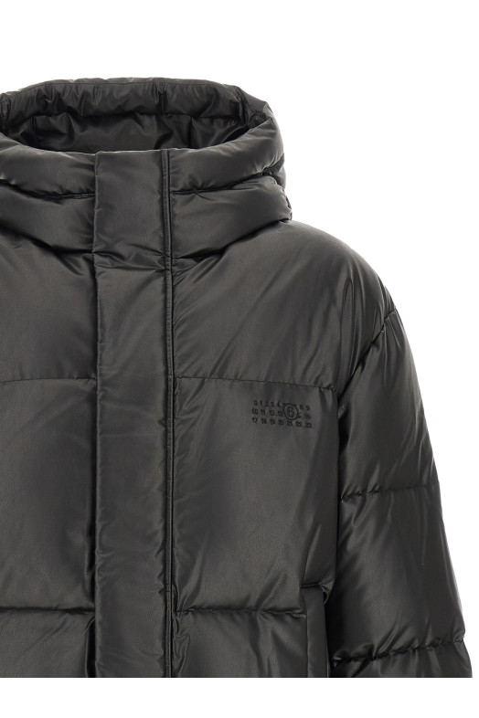 Lacquered finish down jacket Black